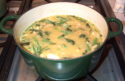 Soup simmering