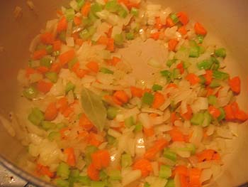 Onions, carrots and celery