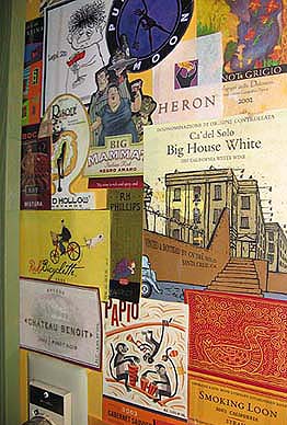 wall of wine