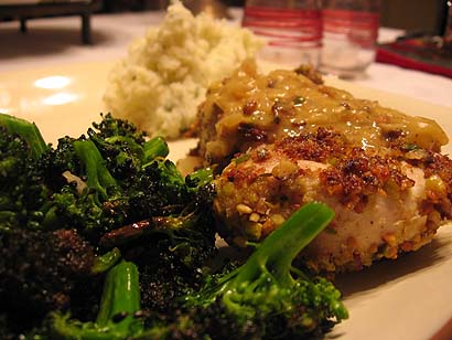 Recipe for pistachio-crusted chicken