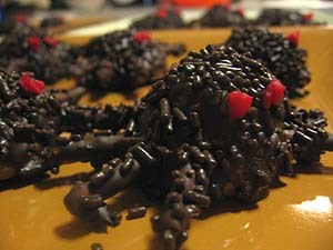 Chocolate Spider Cookies for Halloween