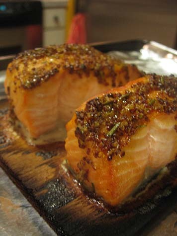 cedar-planked salmon