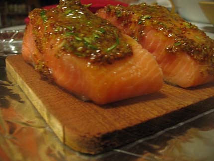 cedar-planked salmon