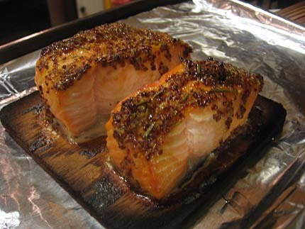 cedar-planked salmon