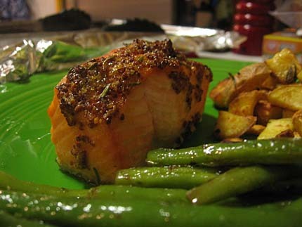 cedar-planked salmon