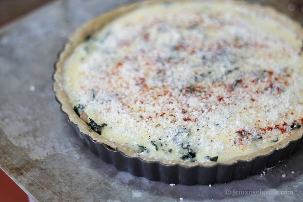 Kale, Feta and Onion Quiche (in an Olive Oil Crust)